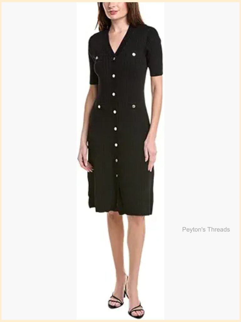 Button Front Midi Dress - Casual Fit & Flare